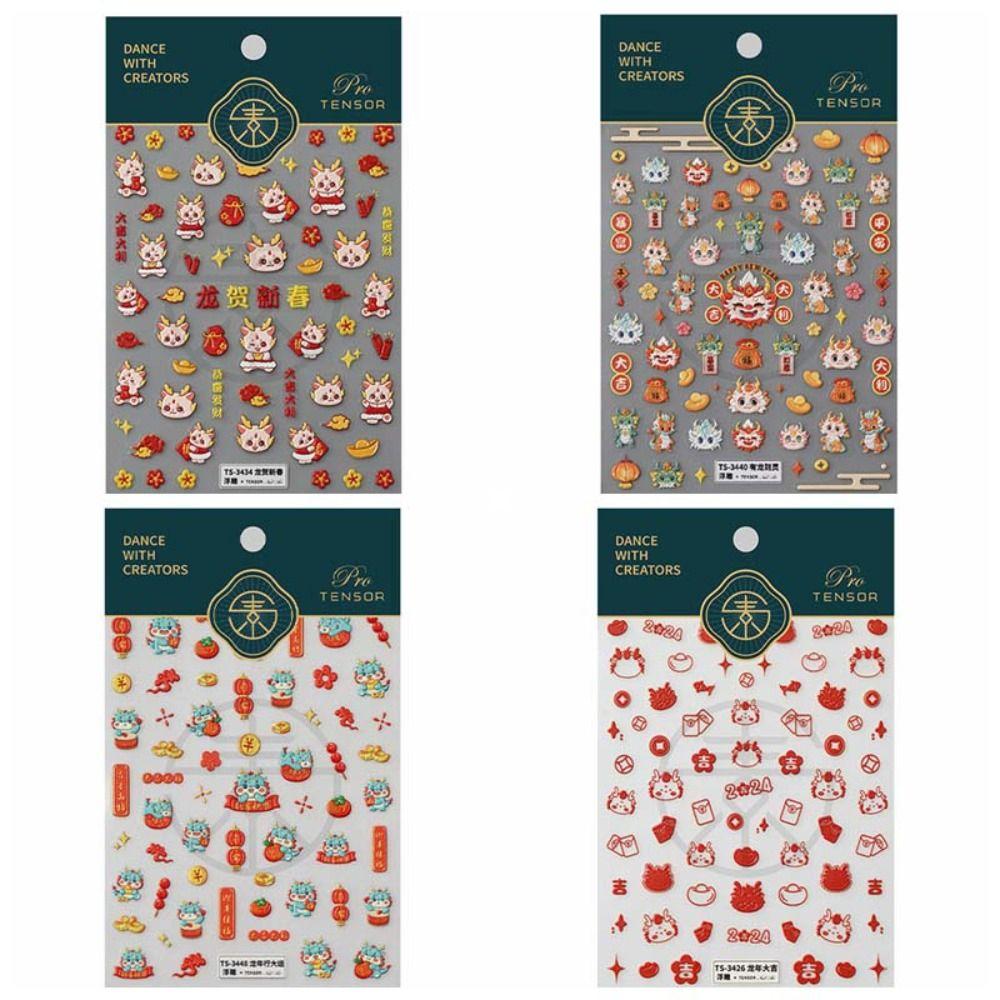 Nail Accessories Chinese New Year Nail Stickers Manicure Ornaments Chinese Nail Decorations  Girls