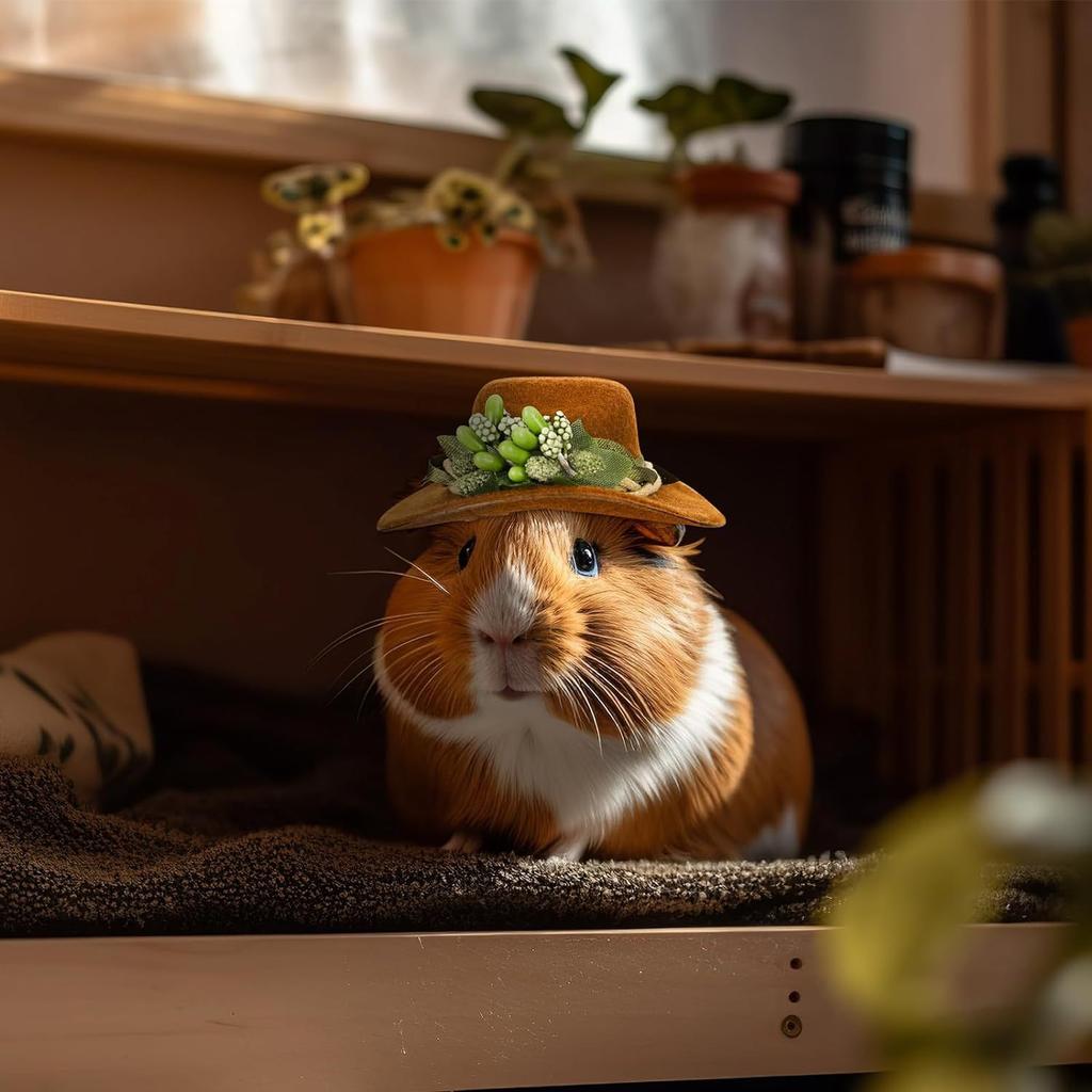 Hamster flower cowboy hat small pet mini cowboy hat guinea pig parrot snake adjustable pet small hat
