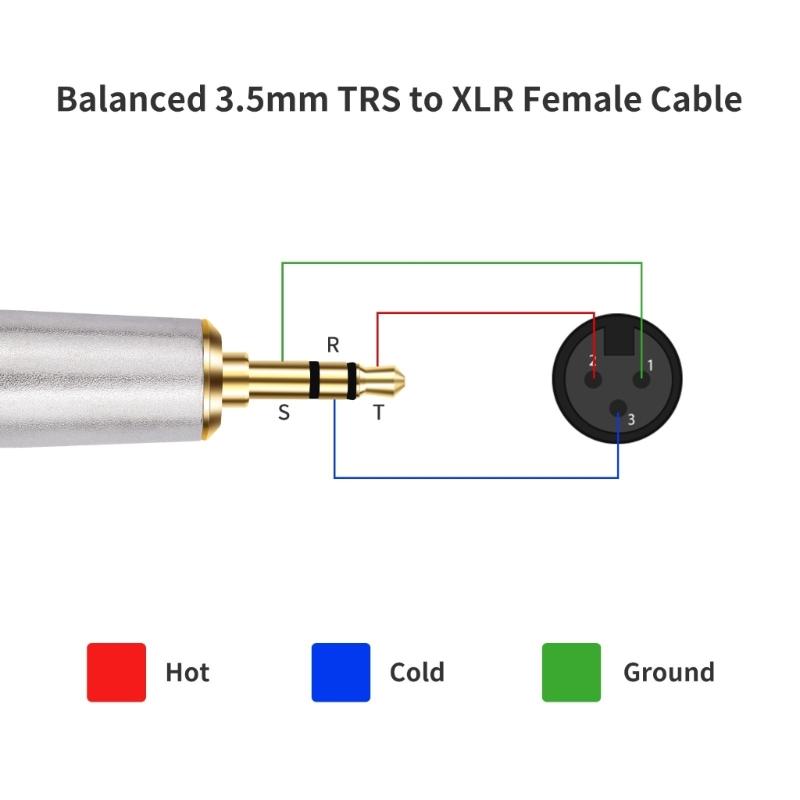 Professional Stereo Microphones Cable, 1/8inch 3.5mm Male To 3Pin XLRs Female Connectors for Music Interfaces