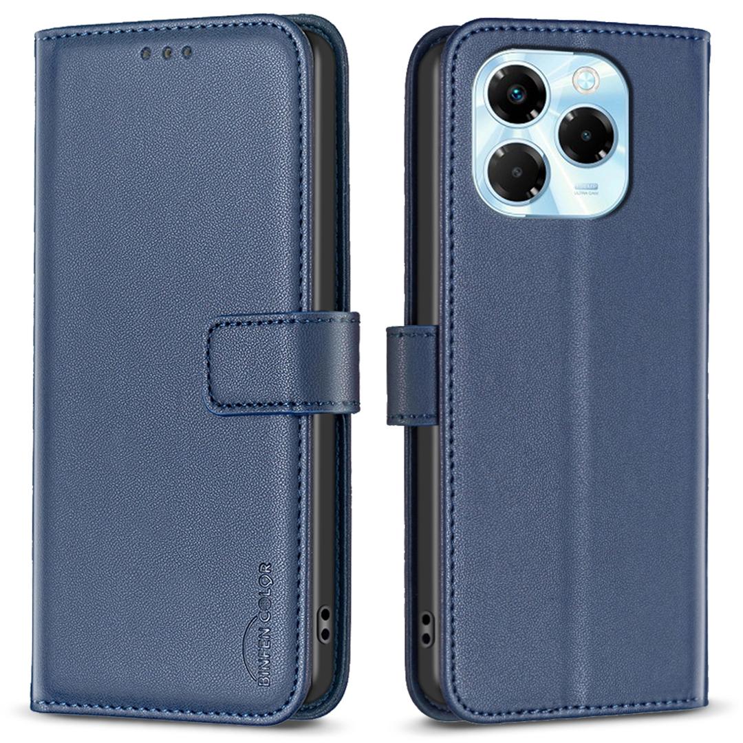 

BINFEN COLOR BF17 For Infinix Note 40X 5G Case Wallet Folio Flip Leather Cover Blue