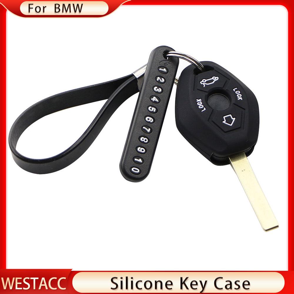 Silikon Auto Schlüsselanhänger Etui Halter Schale Schutz Schlüsselhülle Passend für BMW X3 X5 Z3 Z4 3 5 7er E38 E39 E46 E83 M5 325i 2 Tasten