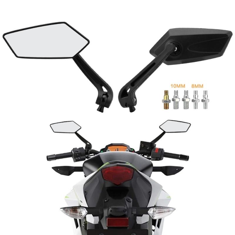 2pcs Rearview Side Mirrors Universal Motorcycle Mirror Rearview Mirror E-Bike Scooter Angle Adjustable Rotating Mirrors