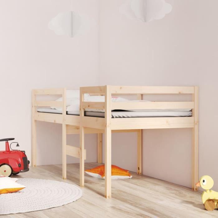 VidaXL High Bed 90x190 Cm Solid Pine Wood 821614