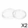 6xCoin Holder Case, PS Plastic Round Coin Collection Storage Box for Commemorative Coins, Silver