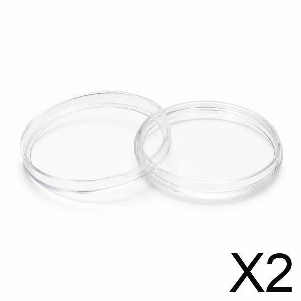 6xCoin Holder Case, PS Plastic Round Coin Collection Storage Box for Commemorative Coins, Silver