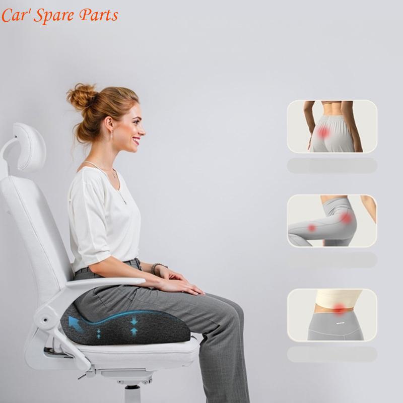 Y4UA Breathable Tailbone Support Pillow Thickened Memory Foam Cushion for Driving Working Comfort