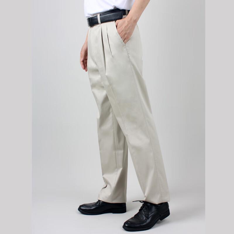 YOUNG RIVER Men's Relaxed Fit Business Casual Straight Leg Trousers