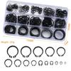 300Pcs Carbon Steel Black Shaft A-type C-type Spring Set M4-M28 Elastic Shaft Retaining Ring Box
