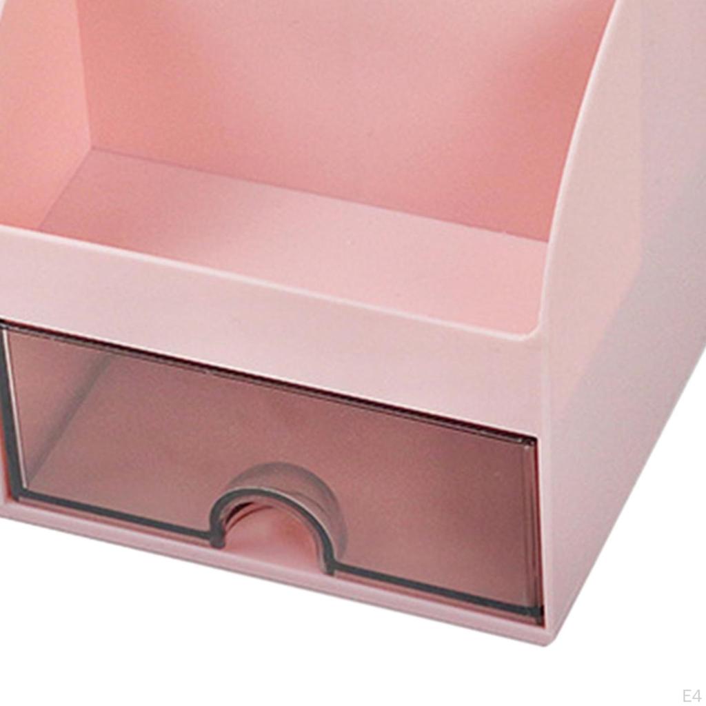 Organizator de birou compact cu compartimente multiple pentru depozitarea machiajului și a articolelor esențiale de birou