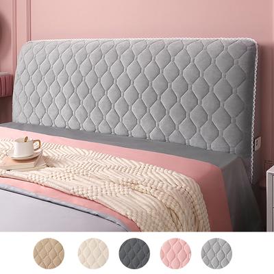 Plaid Quilted Bedhead Cover Thicken Soft Plush Headboard Covers All -Inclusive Velvet Bed Head Cover Washable For Home Hotel
