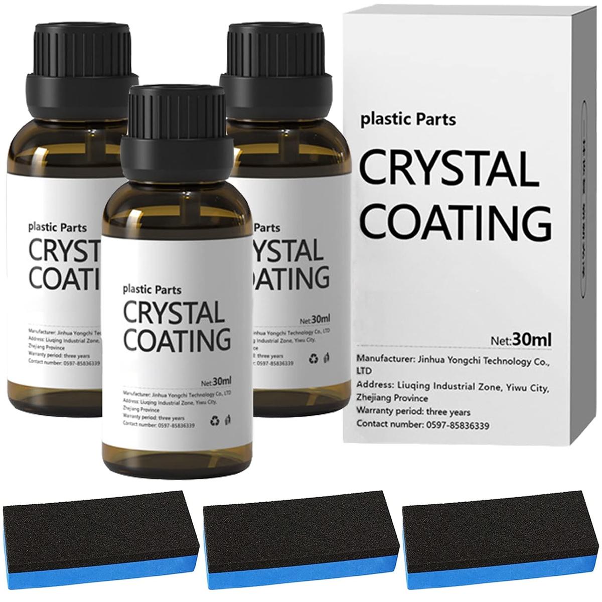 

Car Plastic Coating Agent 30ML High Protection Plastic Parts Refurbish Agent Set with Waxing Sponge Quick Plastic Parts Coating