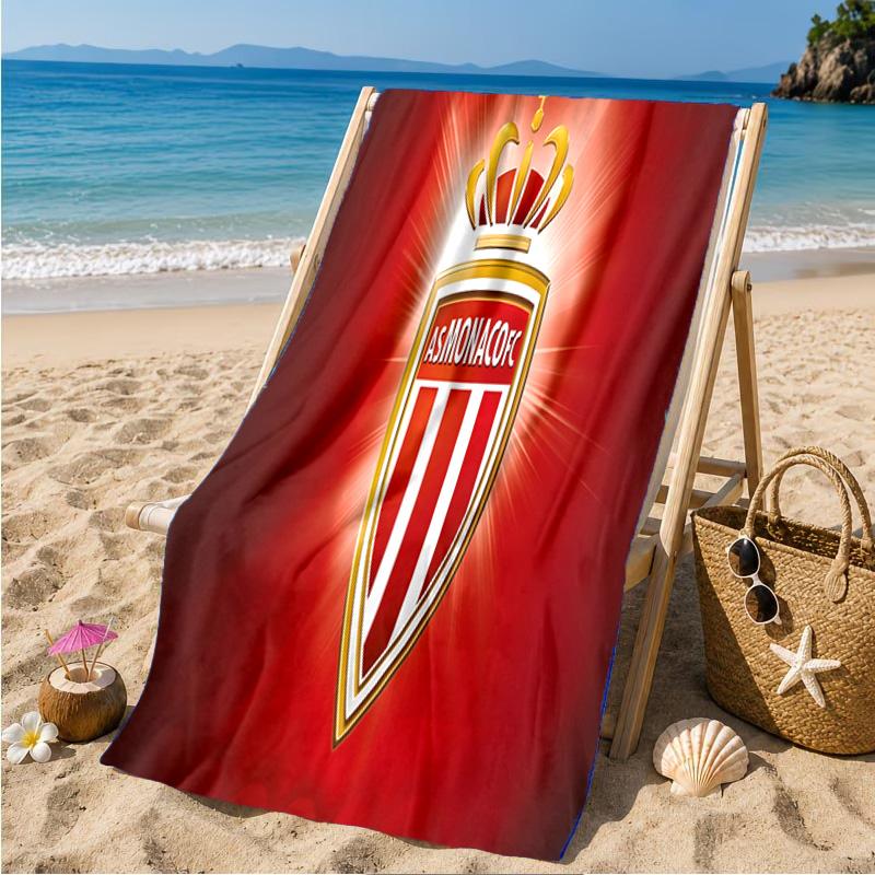 AS Monaco Wappen Strandtuch Mikrofaser Strandtuch, Leicht und Schnelltrocknend, für Sommerreisen, Schwimmbad-Fan Geburtstagsgeschenk