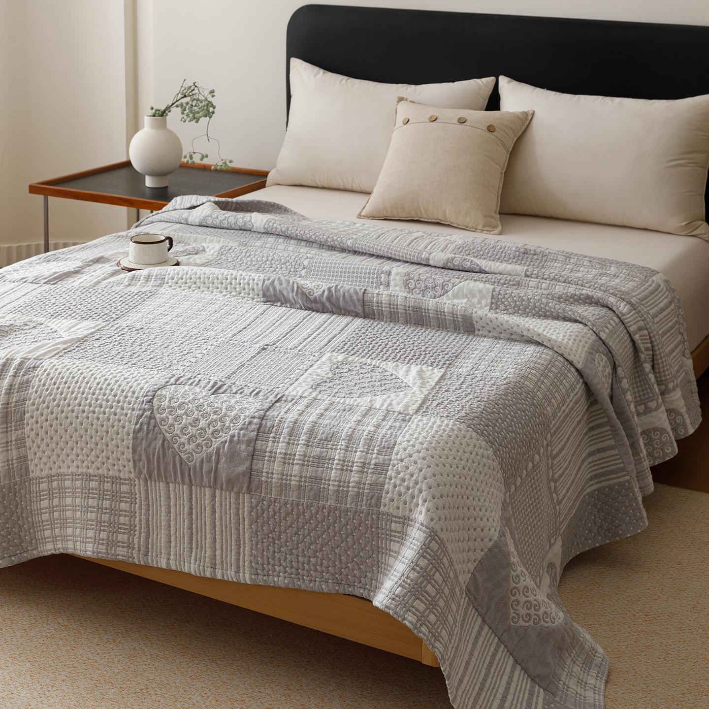 Трехслойный хлопковый муслиновый летний плед – Прохладный, Стирающийся, Плед для кондиционера 150x200 cm