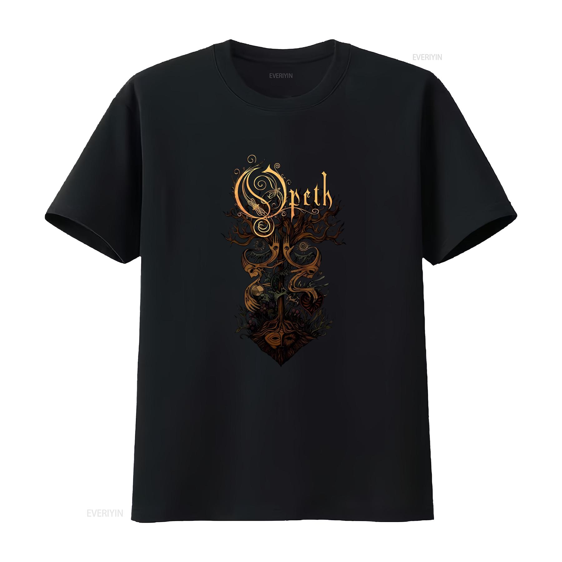 

OPETH TREE BLACK T SHIRT Unique Gothic Design with Intricate and Symbol Print for Mens Fashion vintage Washed Stretched 4XL