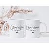 EST 2025 Grandpa Grandma Mugs Set Gifts for New Grandparents, EST 2025 First Time Grandpa Grandma Gift, Valentine Pregnancy Reveal Announcement Mug