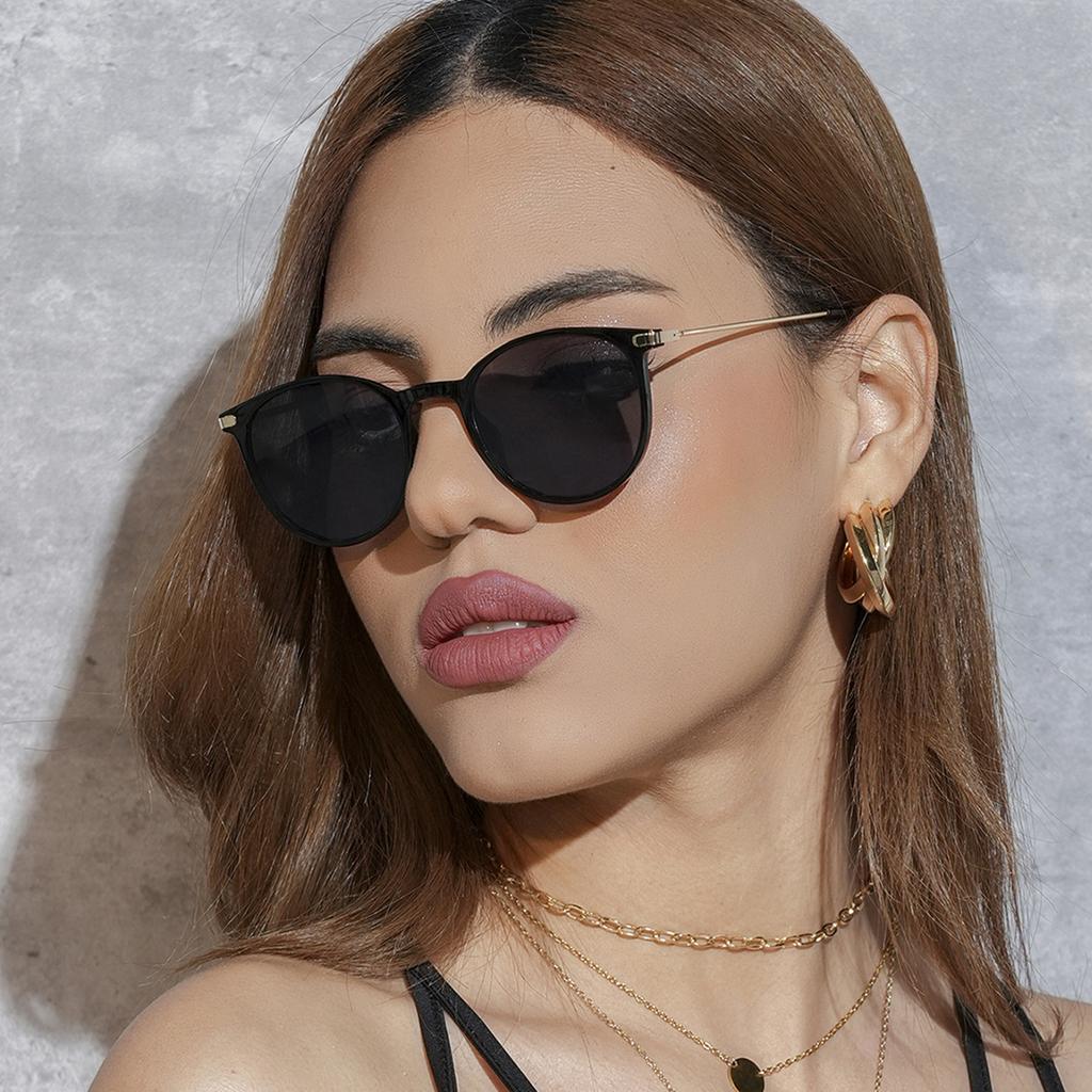 Ruiao Retro Round Sunglasses Women Luxury Classic Brand Designer Sun Glasses Fashion Black UV400 Sun Shades