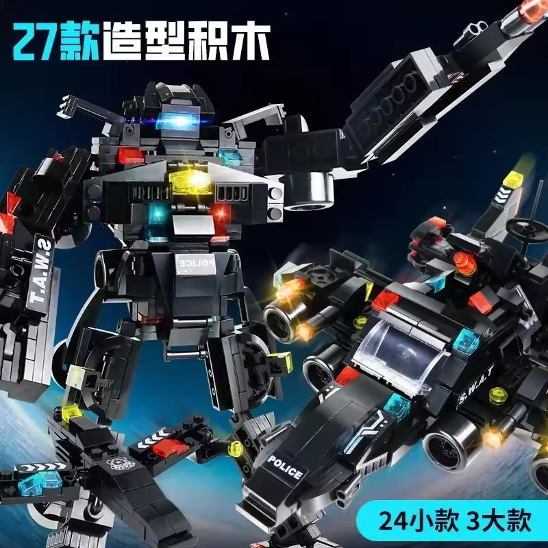 8in1 Police SWAT Police Police SWAT Station Command Truck Building Block Set Set Learning Educational Toy Gift Present