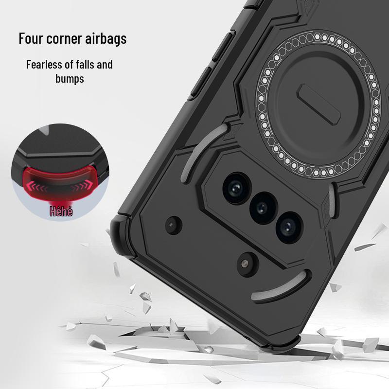 Applicable Nothingphone 3A-Pro Butterfly Armor Case with Magnetic Four-Corner Anti-Fall Protection, Silicone, and Hard Magnetic 2-Pro Design.