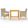 VidaXL 3-Piece Garden Dining Set Table and Patio Dining Chairs Outdoor Dining Furniture Living Room 3068685