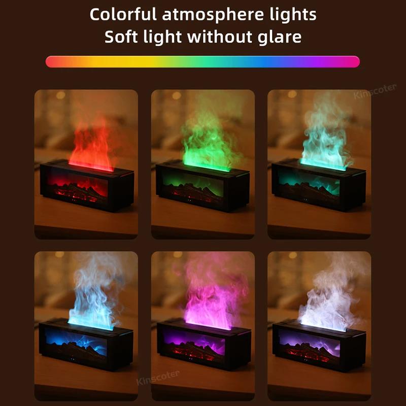 Flame Fireplace Diffuser, Aromatherapy Machine, Air Humidifier, Timer Remote Control, Home Room Office Creative Gift