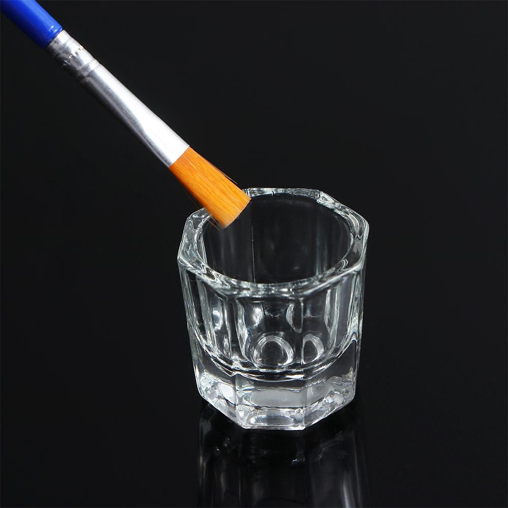 UV 1PC Glassware Powder Mixing Container Octagon Cup Manicure Tools Crystal Cup Glass Cup