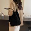 Suede Sewing Thread Retro Women's Shoulder Bags Casual Versatile Solid Colors High Capacity Handbag Tote CLE