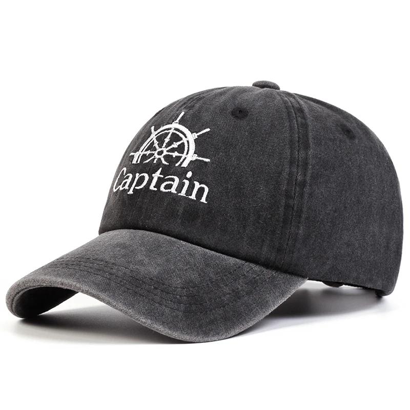 

Unisex Captain/First Mate Letter Embroidery Wash Baseball Caps Spring and Autumn Outdoor Adjustable Casual Hats Sunscreen Hat