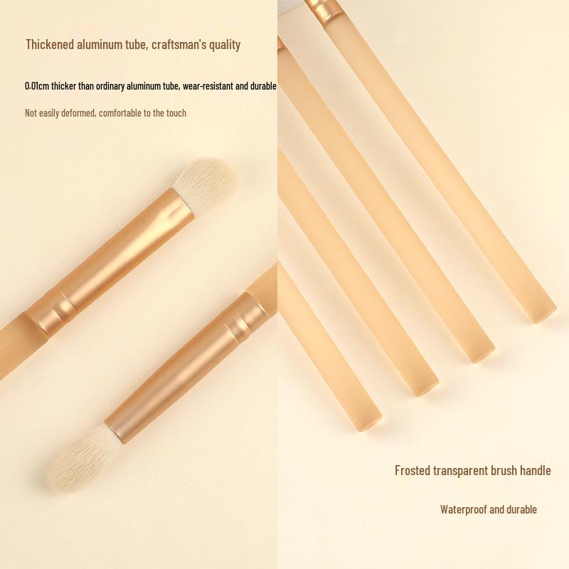 Bioniskt Ull Ögonskuggs- & Nässkuggspenselset - Ögonmakeup & Blendingverktyg
