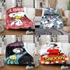 3D Japanese Anime Gaming Vintage S-Snoopy Cartoon Flannel Blanket Soft Throw Art For Home Bedroom Decor Sofa Naps Picnic Gifts