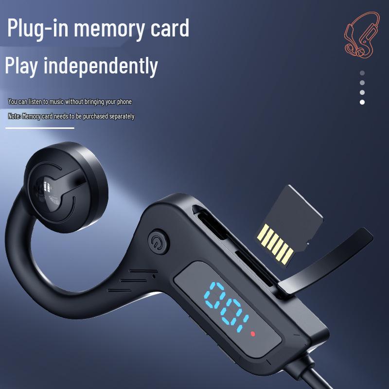 X7 Wireless Bone Conduction Sports Headphones with Bluetooth, Waterproof, Card-Insertion, and Digital Display.