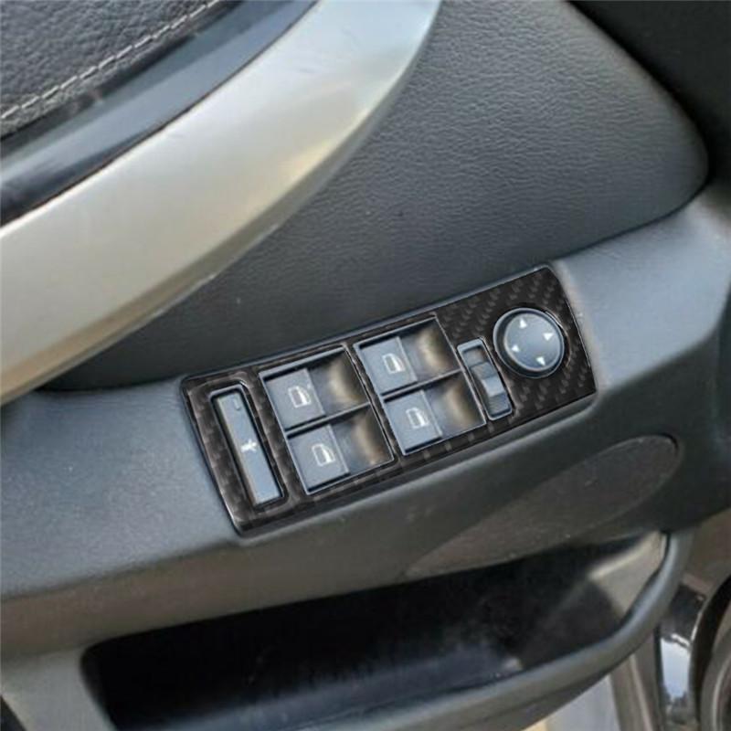 Carbon Fiber Car Interior Windows Lifting Button Control Panel Trim Cover Sticker For BMW X5 2000-2006 Car Accessories