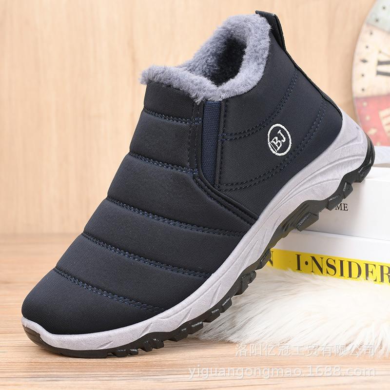 Winter men's shoes fleece thickened cotton shoes new men's middle help wear-resistant, warm and non-slip middle boss waterproof and non-slip