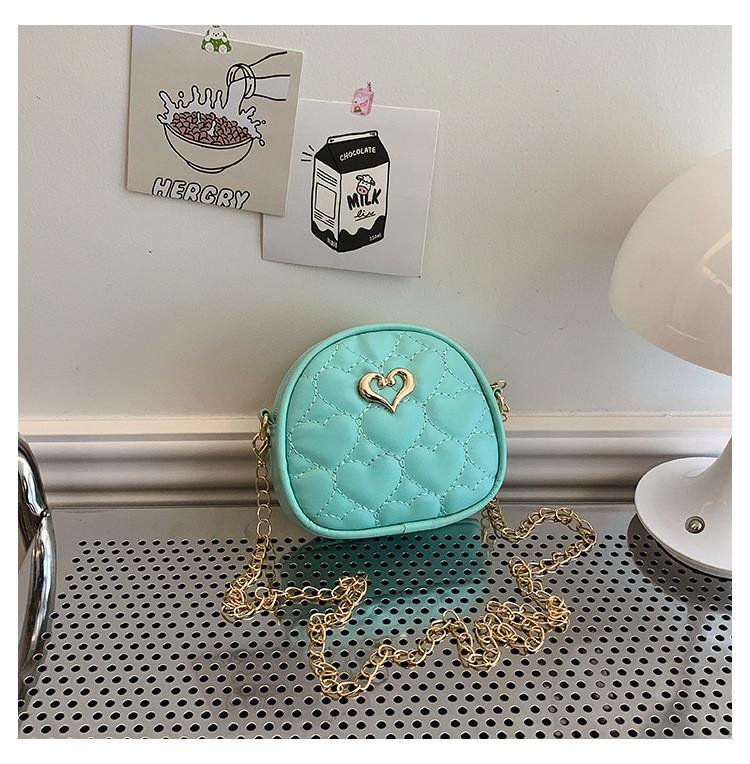 Heart Pattern Trendy Chain Kids Shoulder Bag Girl Crossbody Bag Outings Casual