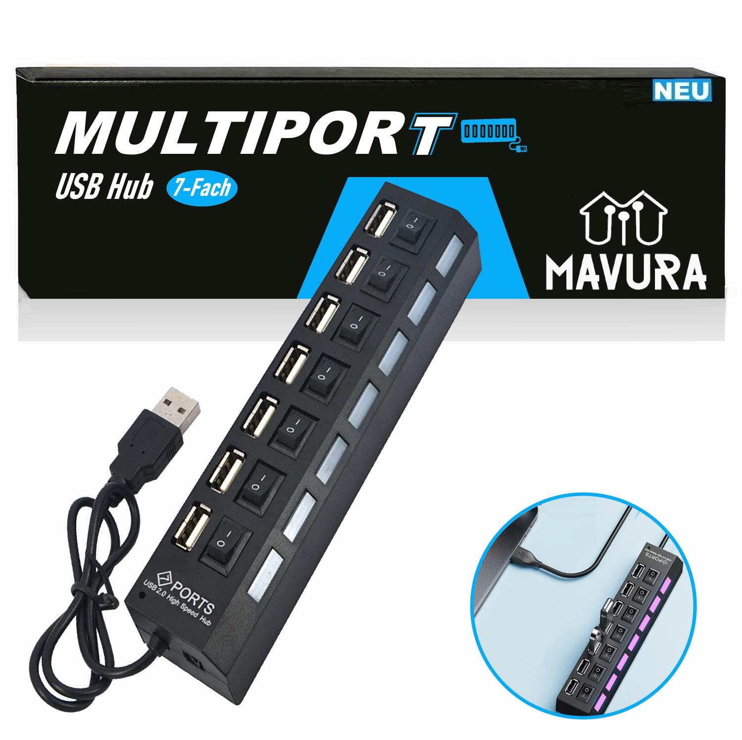 

МУЛЬТИПОРТОВИЙ USB-хаб 7-портовий Сплітер-адаптер Супершвидкісний Хаб для передачі даних Розгалужувач