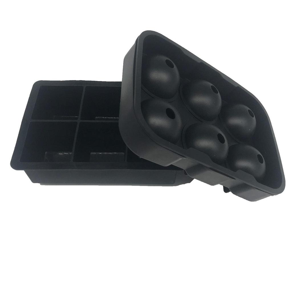 Silicone Ice Mold with Lid - Round & Square Large Ice Cube Tray, Six-Grid Honeycomb Design, 37 Cubes.