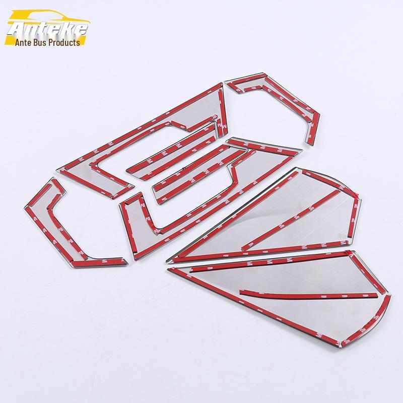 18 CHR Rear Window Handle Trim Stainless Steel Cover - Decorative Sequin Sticker