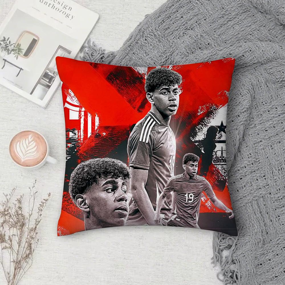 L-Lamine Footballstar Y-Yamal 27 Pillow Case Square Double-Sided Printing Short Plush Sofa Cushion Cover Bedroom Bedside Pillow