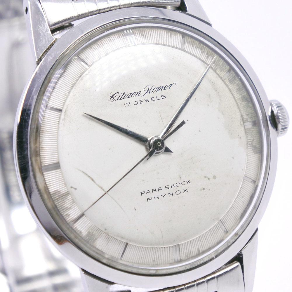CITIZEN Homer Watches H5140302 antique 17J SilverDial Stainless Steel Hand Winding mens Used