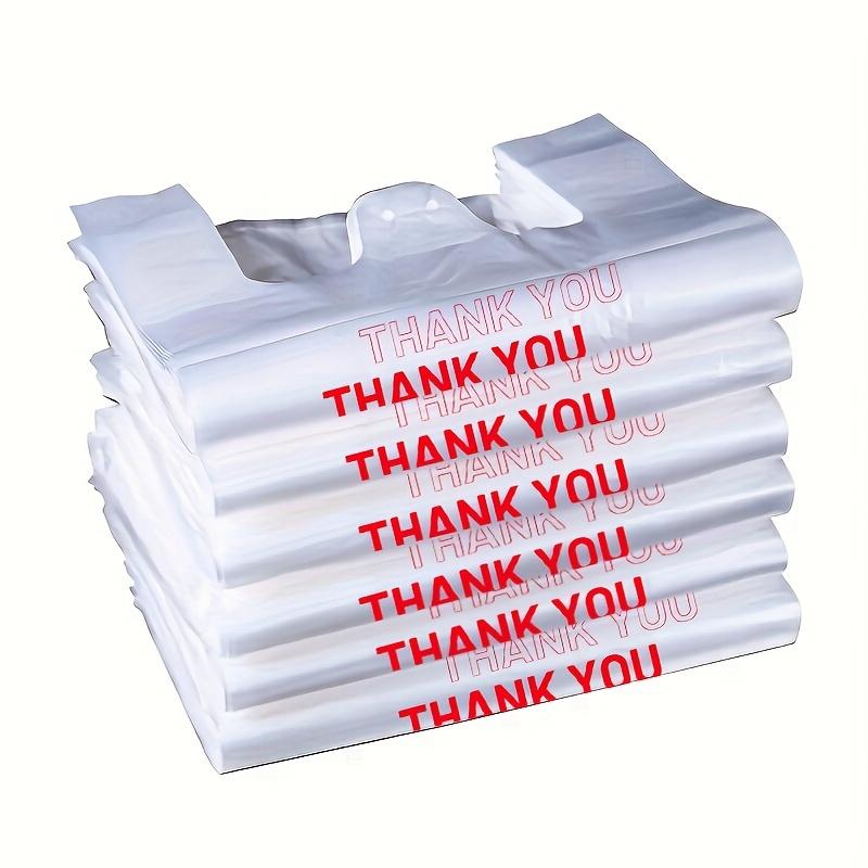 [Pungi de plastic cu mânere pentru livrare] 100 buc Pungi de plastic cu mânere cu mesajul Thank You, Pungi pentru cumpărături, Pungi pentru livrare, Pungi pentru gunoi auto, Pungi de ambalaj pentru cumpărături