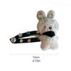 Plush Rabbit/Bear Shape Hair Clip Spring Summer Headwear for Woman Girls Bangs Taking Photo Shopping Travel Anti-Slip