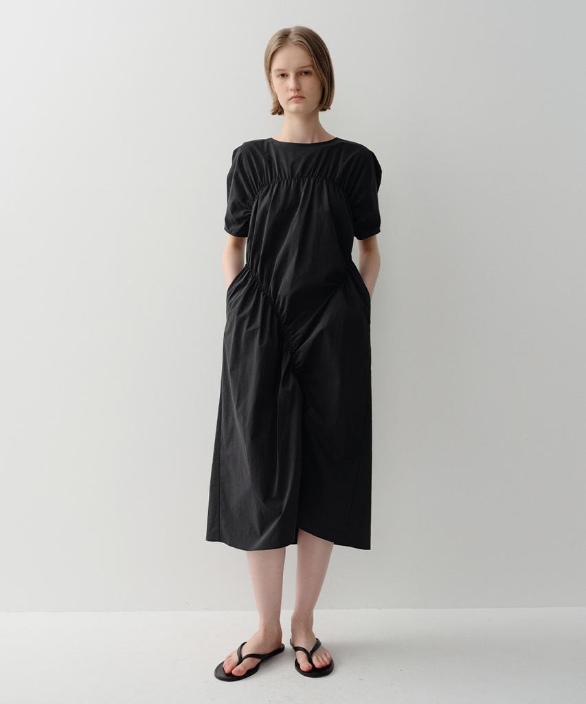 Ia Shirring Long Dress (Black)