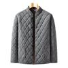 Herren Winterjacke Winddicht Verdickt Gefütterte Jacke Lässig Diamant Warm Fleecegefütterter Mantel Mittelalterlicher Papa's Solide Outdoor-Bekleidung