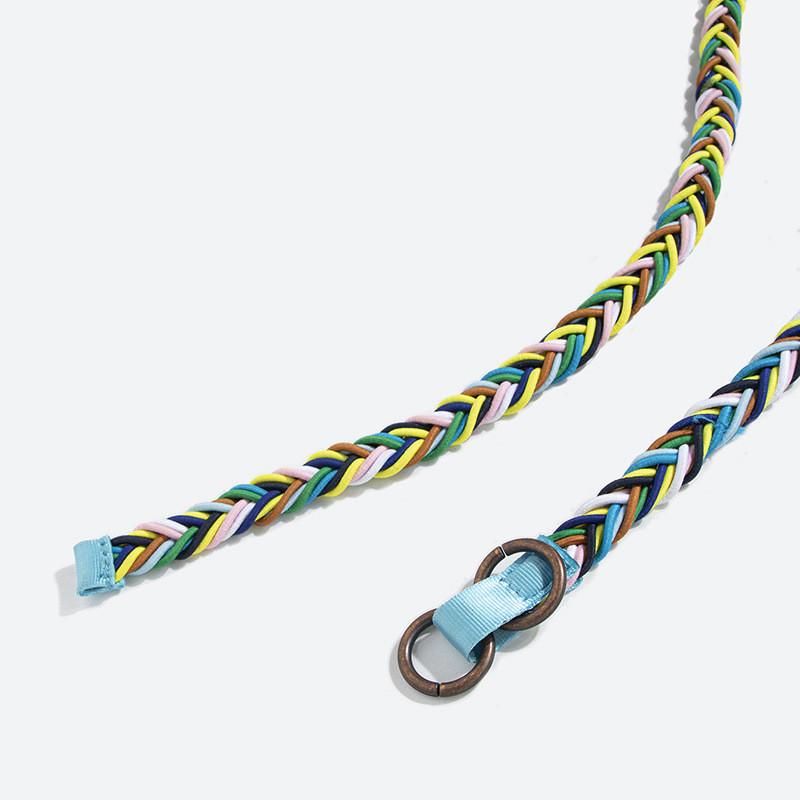 Woven Trendy Boho Waist Belt With Colorful Rope For Accessories Womens