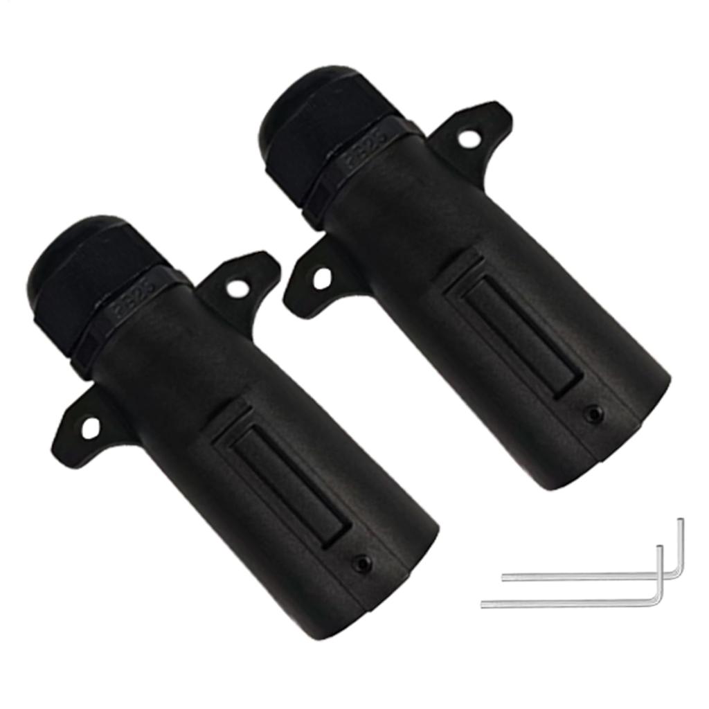 Yonuaret 7-Way Trailer Plug | Detachable 7-Way Round Trailer Connector | Waterproof Seal Wiring