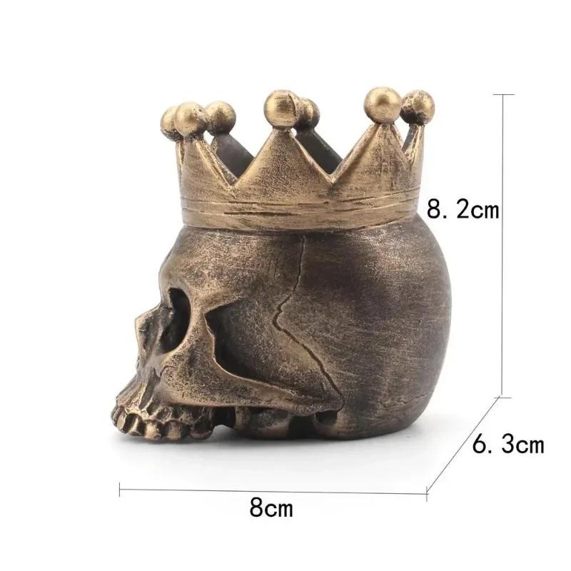 1 Pcs 3D Crown Skull Candle Holder Resin Skull Candlestick Halloween Decoration Skeleton Candle Base Home Halloween Decor