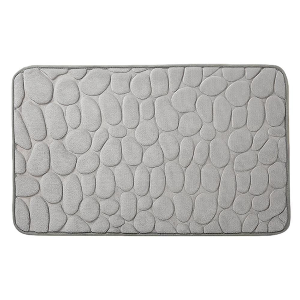 

Подушка для ног из пены с эффектом памяти, коврик для ванной с тиснением под гальку, противоскользящий ковер, абсорбирующие аксессуары для ванной комнаты, 40x60x1,5 см серый