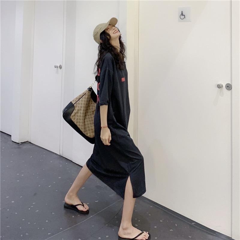 Women's Fashion Summer Spring 1/2 Sleeves O-Neck Loose Waistline Casual Dresses