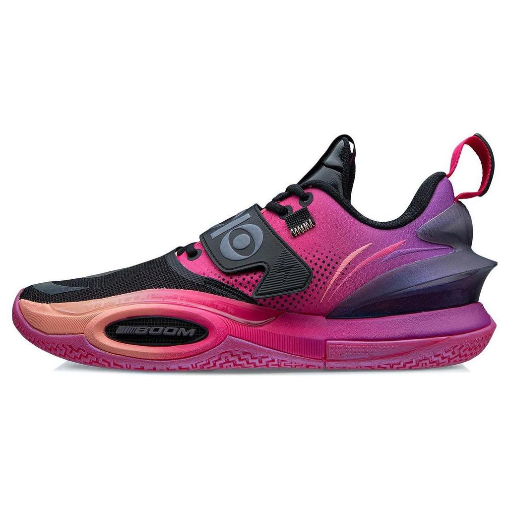 Li Ning All City 10 V2 Antidérapantes, Résistantes à l'abrasion, Respirantes Hautes Baskets Homme Noir Rouge Violet ABAS059-7