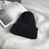 Cap No Edge Flanger Neutral Cap Thickened Solid Color Knitted Hat Men Women Coarse Corduroy Hat Stretchy Winter Hat