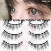 XOYO Natural-Look False Eyelashes for Men: One-piece Hard Stem, Straight Design, Ideal for Cosplay and Double Eyelid Support.